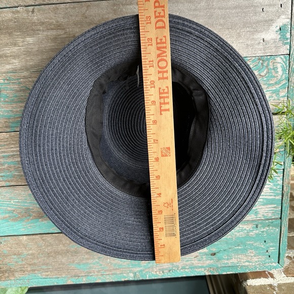 HBY Miami Paper Straw Sun Hat Women's One Size Blue Sea Charms Beaded Trim EUC - Picture 14 of 16